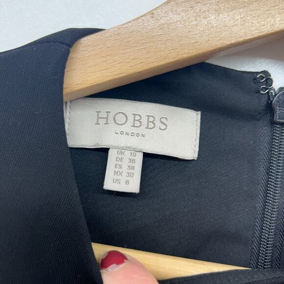 $325 Hobbs Neutral Black Minimalist Sleeveless Sheath Mini Dress 6 - Picture 6 of 8